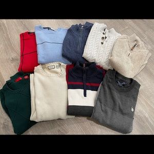 Men’s sweater lot; 8-lg , 1-xl